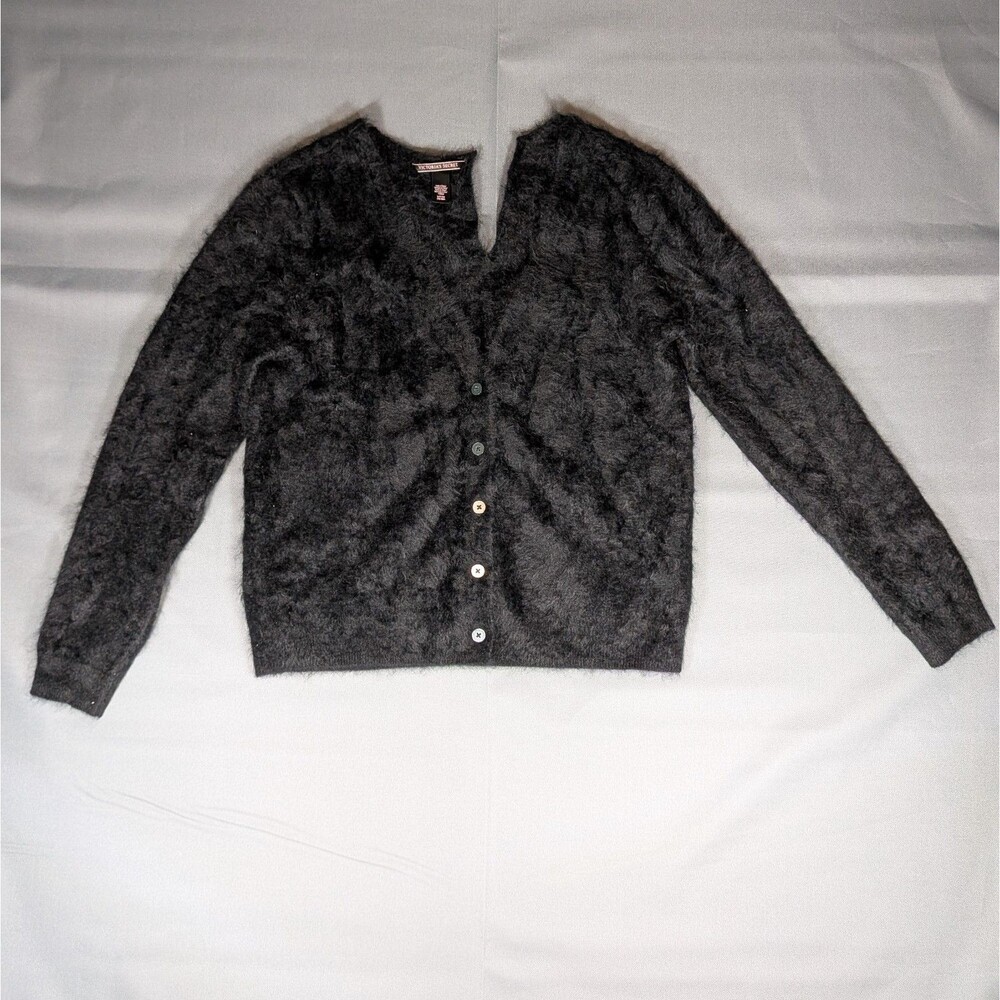 Victoria Secret Women's Fuzzy Button Up Sweater Size Small